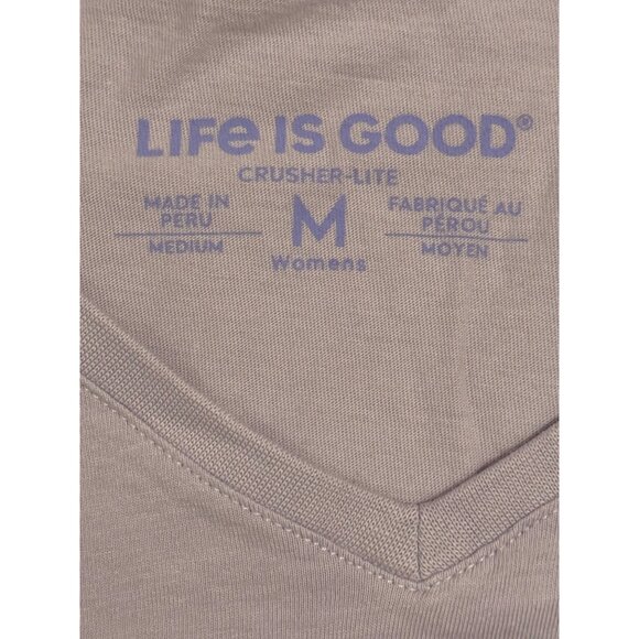 Life Is Good Women's Purple We All Shine On Jar Firefly Vee T-Shirt Top Size M - Picture 5 of 6